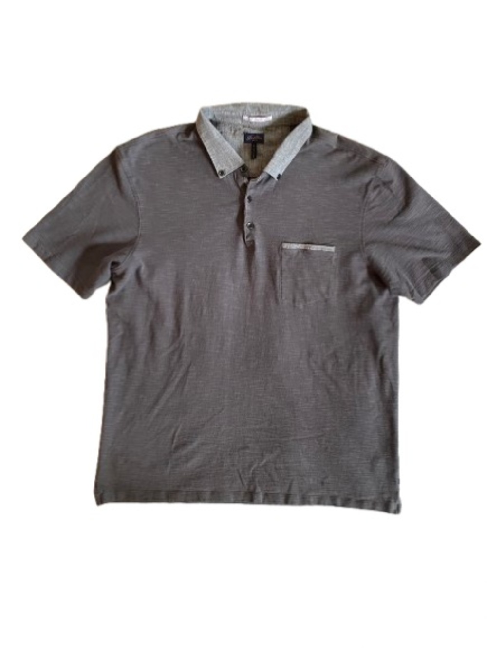 Good Man Brand Men’s Gray Polo Shirt Size L 100% Cotton Modern Fit Minimalist